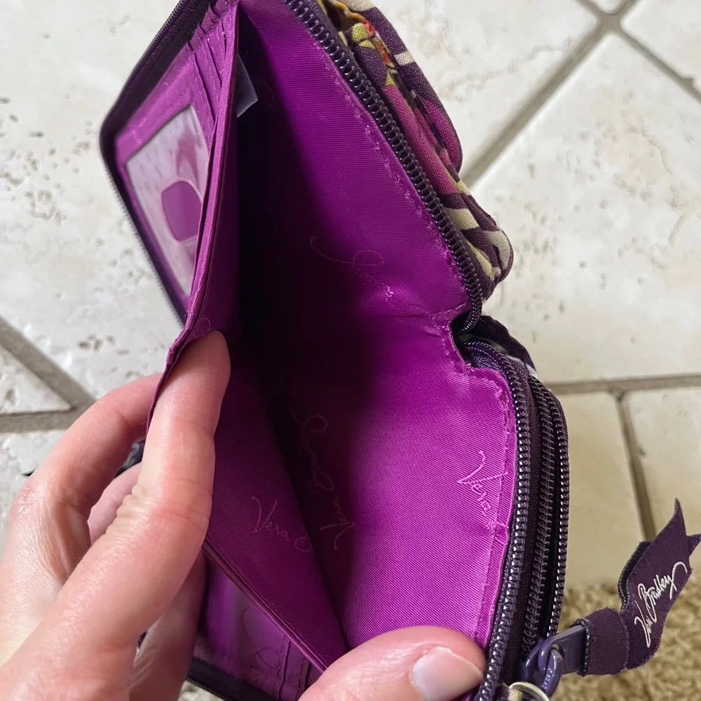 Vera Bradley crossbody wallet purple removable straps